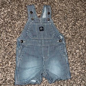 OshKosh Blue Conductor Strip Jean Overall Shorts